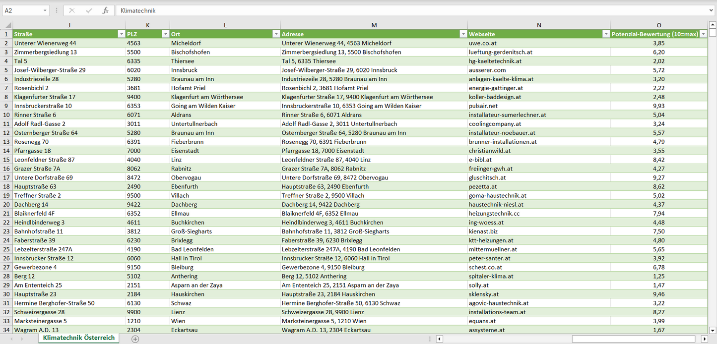 Weitere Vorschau der Liste mit den Klimatechnik Adressen